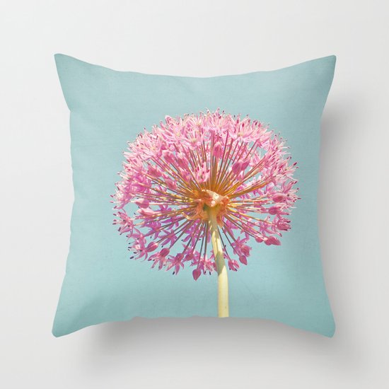 Pink Allium Throw Pillow