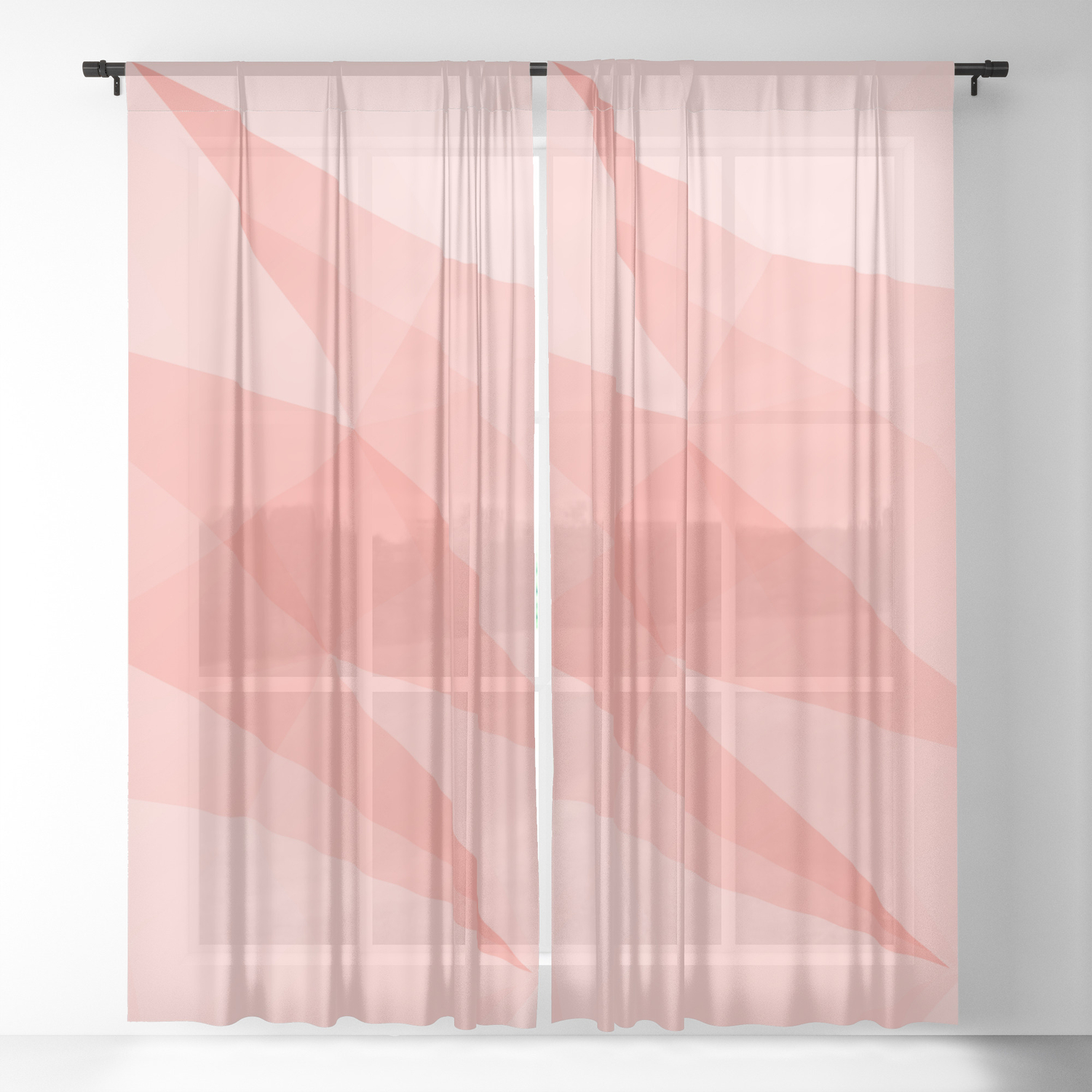Pantone Living Coral Color Of The Year 2019 On Abstract Geometric