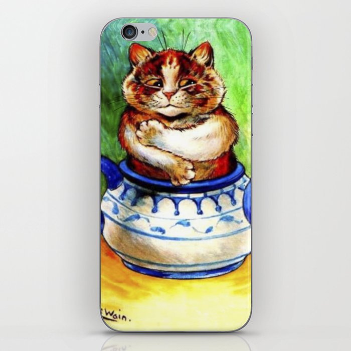 Louis Wain Cats In The Teapot Cat iPhone Skin