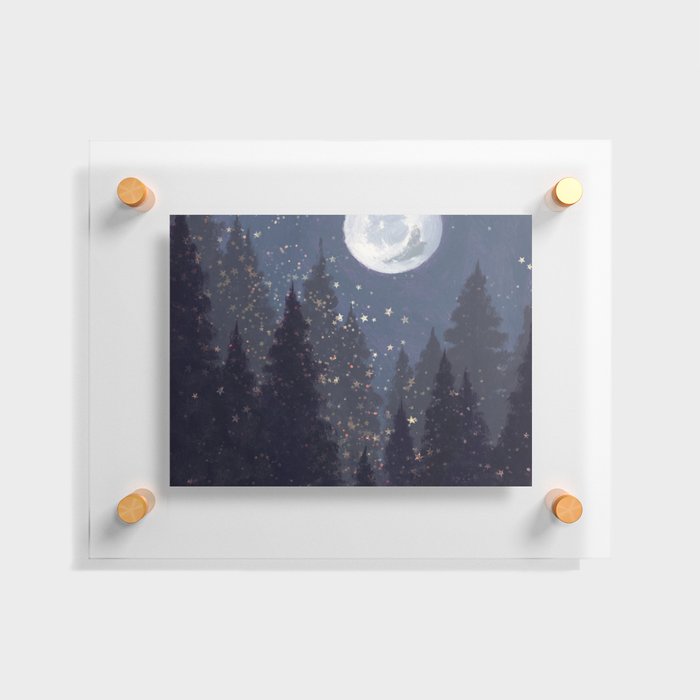Full Moon Landscape Floating Acrylic Print