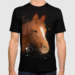 Brown and White Horse T Shirt