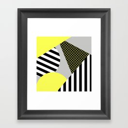 Eclectic Geometric - Yellow, Black And White Framed Art Print