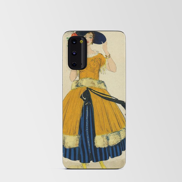 Art Nouveau yellow dress Android Card Case