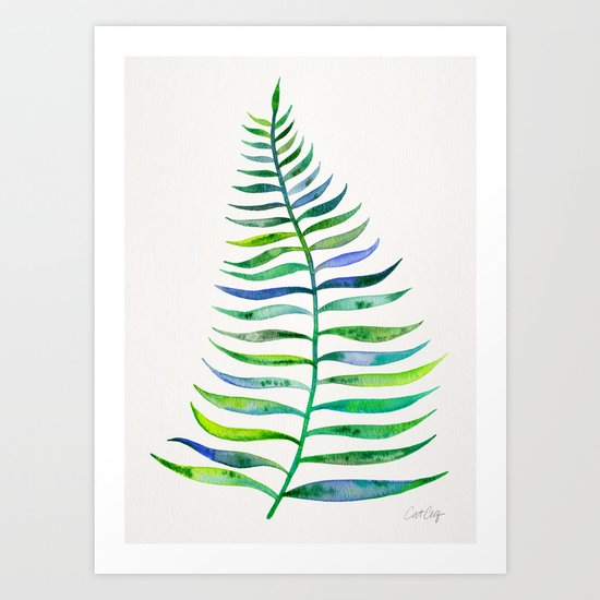 Palm Leaf – Green Palette Art Print
