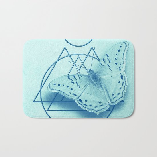 Butterfly in an abstract landscape Bath Mat