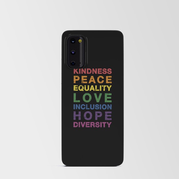Kindness peace equality rainbow flag for pride month Android Card Case