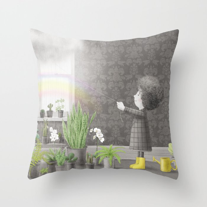 Plant Watering Time Throw Pillow