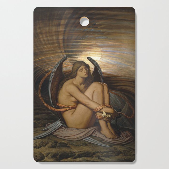Tortured Souls - Soul in Bondage angelic still life magical realism portrait painting by Elihu Vedder  Cutting Board