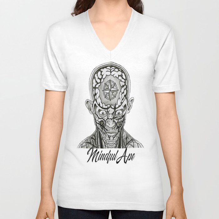 Mindful Ape V Neck T Shirt
