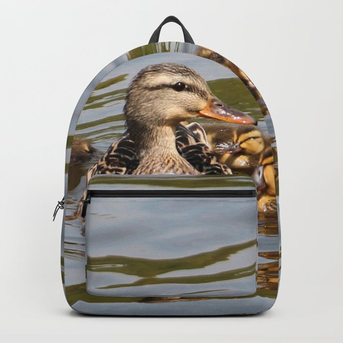 Mallard duck and ducklings Backpack