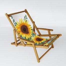 Festive, Thanksgiving, Sunflower, Watercolor Floral Sling Chair