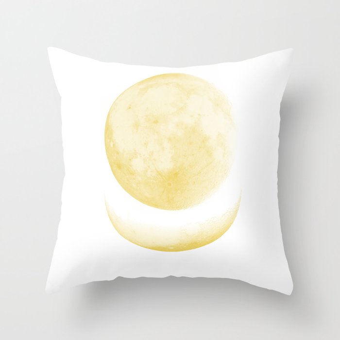 Yellow Moon Throw Pillow