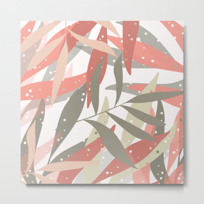 Pretty Patterned Leaves Metal Print