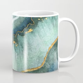 Gold Turquoise Agate Coffee Mug | Turquoise, Bohemian, Gemstone, Agate, Nature, Digital, Crystal, Luxury, Trendy, Geode 