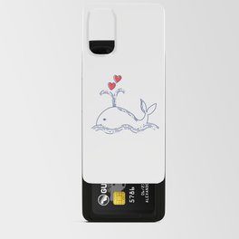 Cute whale with hearts Android Card Case