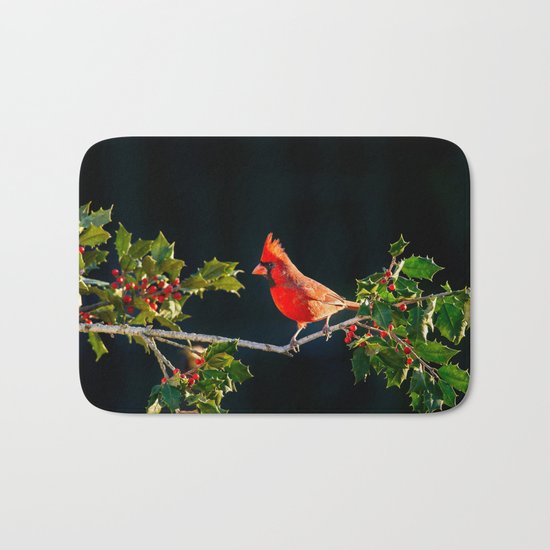 red cardinal Bath Mat