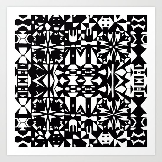 Black and White Square 3 Art Print
