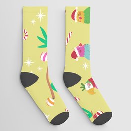 Christmas Pattern Funny Colorful Bird Parrot Socks