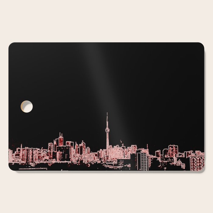 Toronto Skyline In Pink Cutting Board By