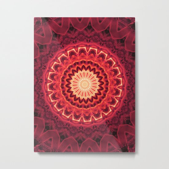 Fire Mandala Metal Print