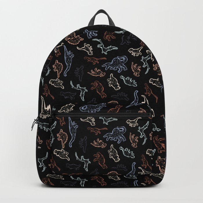 Dinosaurs - Color on Black Backpack