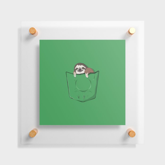 Sloth in a pocket Floating Acrylic Print