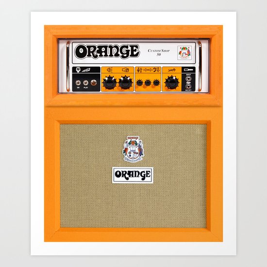 Retro Orange guitar electric amp amplifier iPhone 4 4s 5 5s 5c, ipad, tshirt, mugs and pillow case Art Print