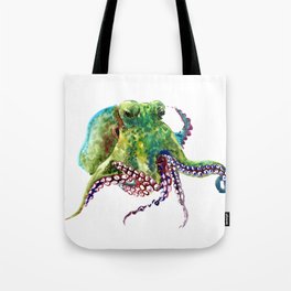 Olive Green Octopus Tote Bag