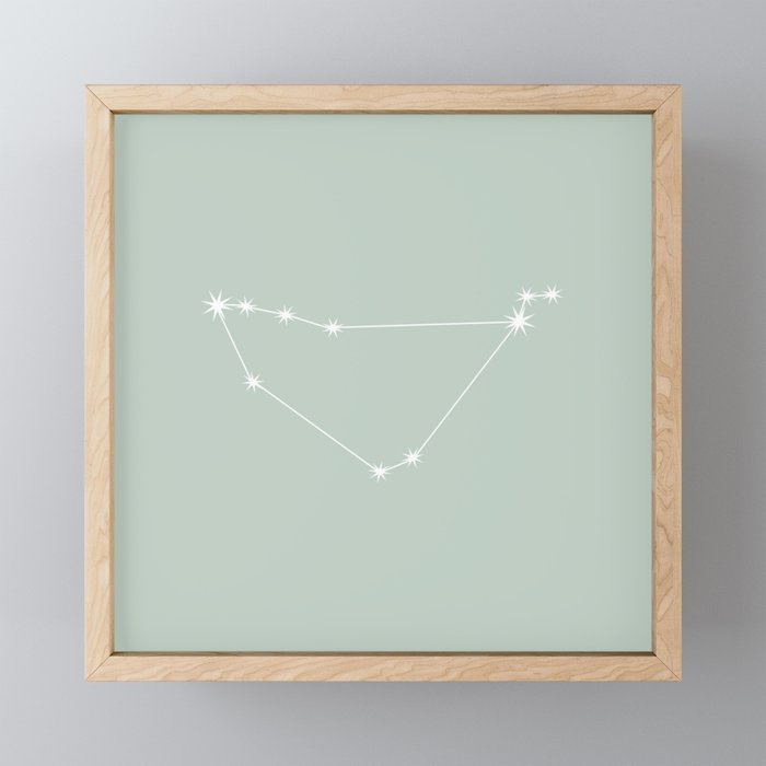 CAPRICORN Sage Green – Zodiac Astrology Star Constellation Framed Mini Art Print