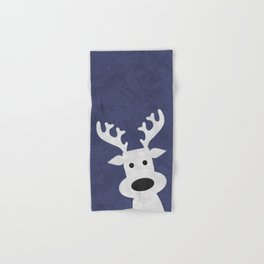 Christmas reindeer blue marble Hand & Bath Towel