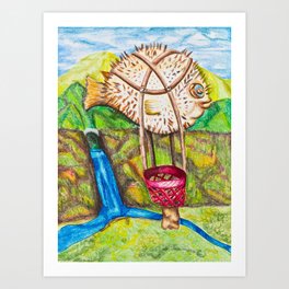 Blow Fish Art Prints For Any Decor Style Society6