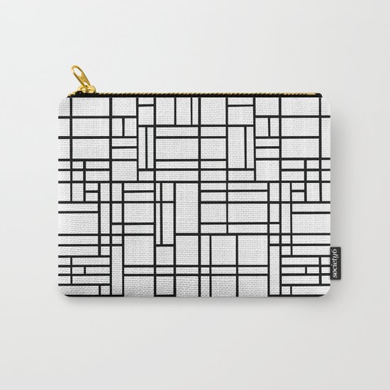Map Outline Black on White Carry-All Pouch
