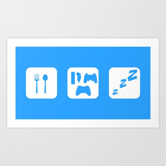 Eat. Game. Sleep Art Print