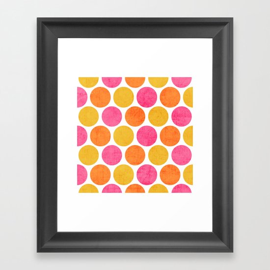 summer polka dots Framed Art Print