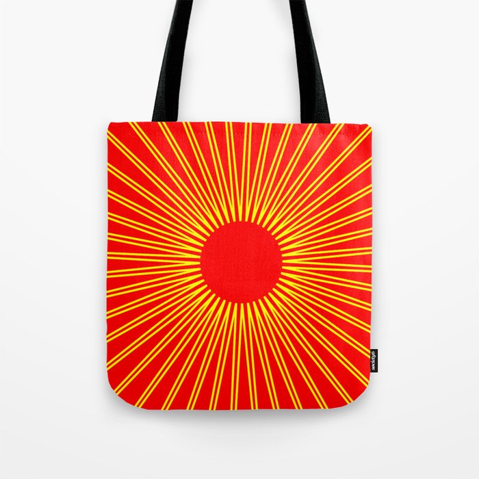 sun with red background Tote Bag
