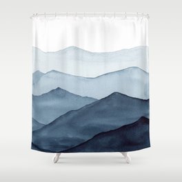 abstract watercolor mountains Shower Curtain