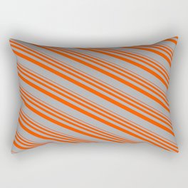 [ Thumbnail: Red & Dark Gray Colored Lined Pattern Rectangular Pillow ]