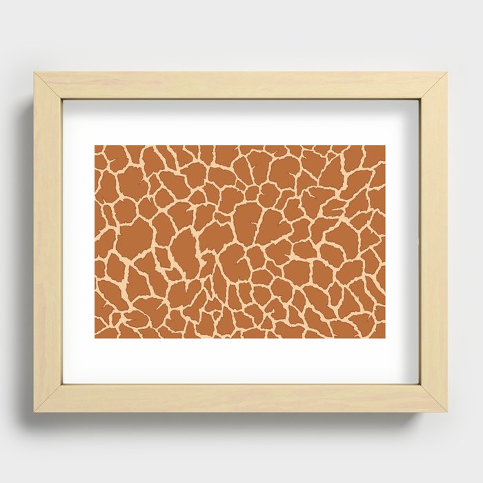 Giraffe pattern. Animal skin print . Digital Illustration Background Recessed Framed Print