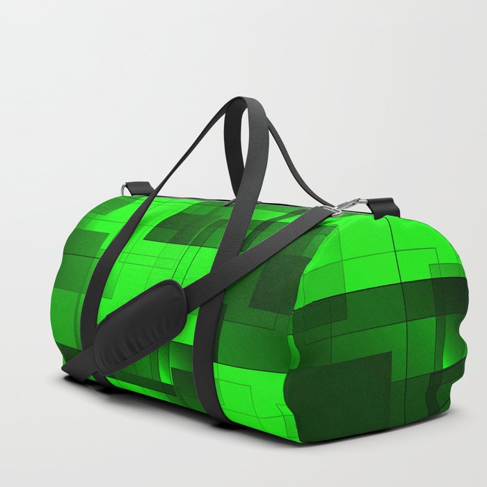 Mosaic of green volumetric squares with a shadow. Duffle Bag