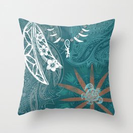Hawaiian - Samoan - Polynesian Tribal Print Throw Pillow