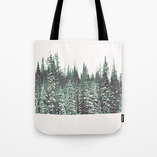 Snow on the Pines Tote Bag