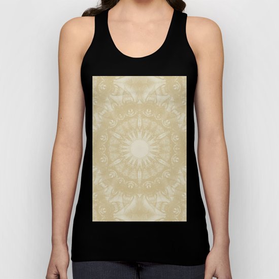 Peaceful kaleidoscope in beige Unisex Tank Top
