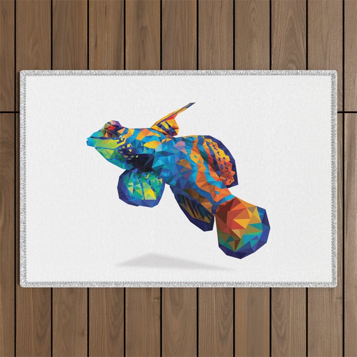 Geometric Abstract Mandarin Dragonette Goby Outdoor Rug