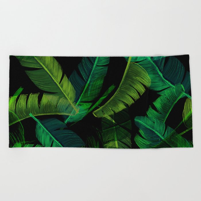 Banana Leaf Jungle Palm Tropical Green Dark Moody Beach