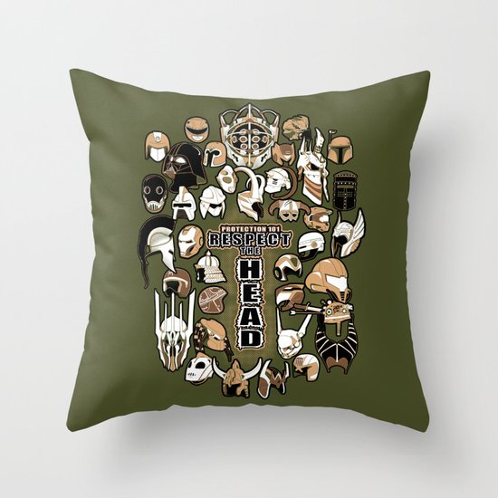 Helmets of fandom - respect the head! Throw Pillow