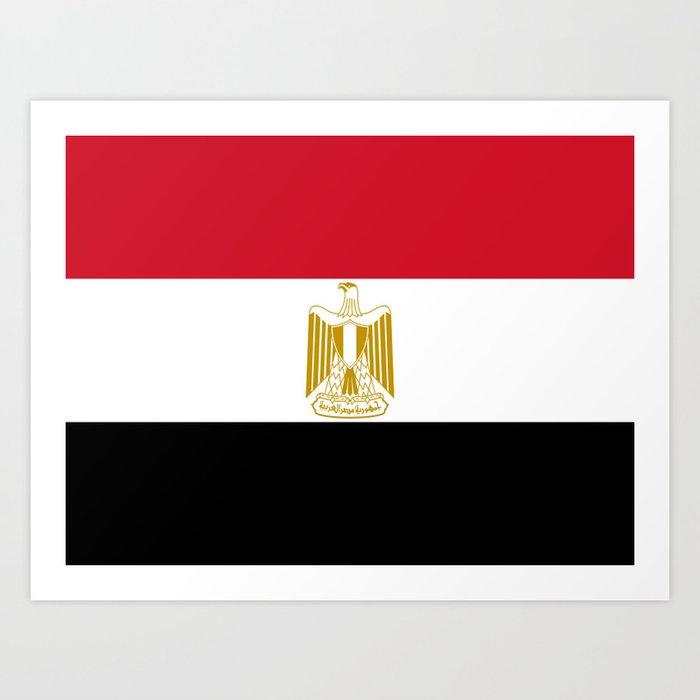 flag of egypt- Egyptian,nile,pyramid,pharaon,cleopatra,moses,cairo,alexandria. Art Print