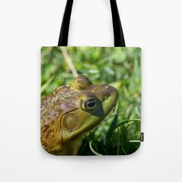 Green Frog closeup Tote Bag