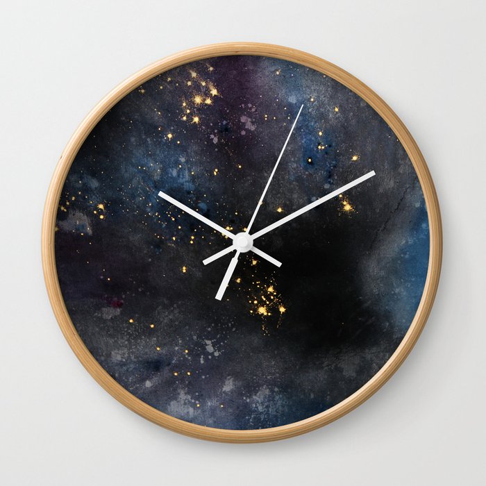 Dyed Cosmosity Wall Clock