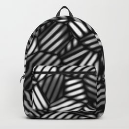 Grayscale Leaves Pattern Backpack