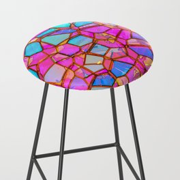 Joyful Jumble Colorful Abstract Shapes Bar Stool